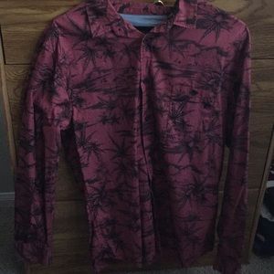 Dark red long sleeved button up